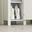 kleankin Narrow Bathroom Storage Cabinet with Open Shelf, White