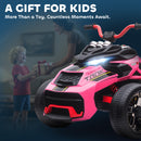 AIYAPLAY 12V Kids Electric Ride On Car, Battery Powered Ride On ATV, Pink