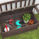 Outsunny Outdoor 2 Seater Garden Bench, Garden Storage Bench with Backrest