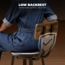 HOMCOM Barstools Set Of 2 With Padded Seat Backrest Rustic Brown Black