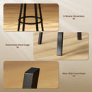 HOMCOM Barstools Set Of 2 With Padded Seat Backrest Rustic Brown Black