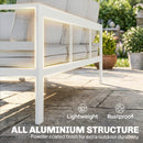 Outsunny Aluminium Garden Furniture Sofa Set With Olefin Cushions, White