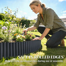Outsunny Metal Lawn Edging Border, 8 in x 21.3 ft Garden Edging, Dark Grey
