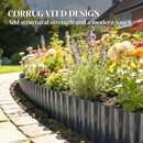 Outsunny Metal Lawn Edging Border, 8 in x 21.3 ft Garden Edging, Dark Grey
