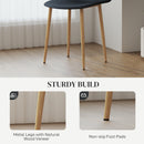 HOMCOM Dining Chairs Set of 4 w/ Curved Back, Steel Legs, Light Blue