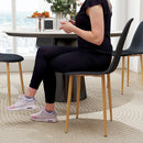 HOMCOM Dining Chairs Set of 4 w/ Curved Back, Steel Legs, Light Blue