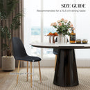 HOMCOM Dining Chairs Set of 4 w/ Curved Back, Steel Legs, Light Blue