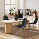 HOMCOM Dining Chairs Set of 4 w/ Curved Back, Steel Legs, Light Blue