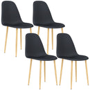 HOMCOM Dining Chairs Set of 4 w/ Curved Back, Steel Legs, Light Blue