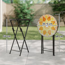 Outsunny Mosaic Garden Table, 35.5cm Folding Coffee Table, Yellow