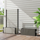 Outsunny Garden Planter Box With Trellis, Rattan Raised Bed