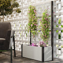 Outsunny Garden Planter Box With Trellis, Rattan Raised Bed