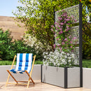 Outsunny Garden Planter Box With Trellis, Rattan Raised Bed