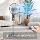 HOMCOM 16" Oscillation Cooling Fan With Remote Adjustable Height Grey
