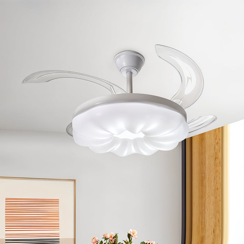 Cottonfy UK Dimmable Ceiling Fan Light with Remote and Retracted Blades
