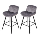 Livingandhome 2PCS Flannel Upholstered Bar Stools