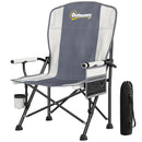 Outsunny Camping Chair Padded with Side Pocket Light Grey