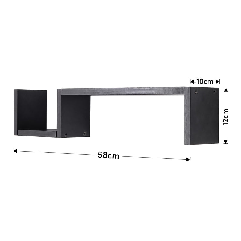 Livingandhome Set of 2 Wooden Wall Mounted Floating Shelves