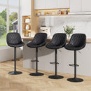 Livingandhome 2 Pcs Faux Leather Height Adjustable Bar Stool
