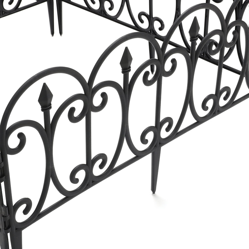 Garden Sanctuary 6pcs Outdoor Picket Fence Decorative Garden Border Edging