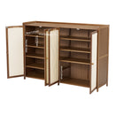 Livingandhome Bamboo Shoe Storage Cabinet with Doors