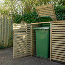 2.02m x 1.22m Large Wooden Outdoor Garden Triple Wheelie Bin Store Storage for 3 Bins