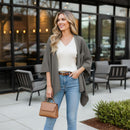 Oversized Plain Shawl Wrap - Dark Grey