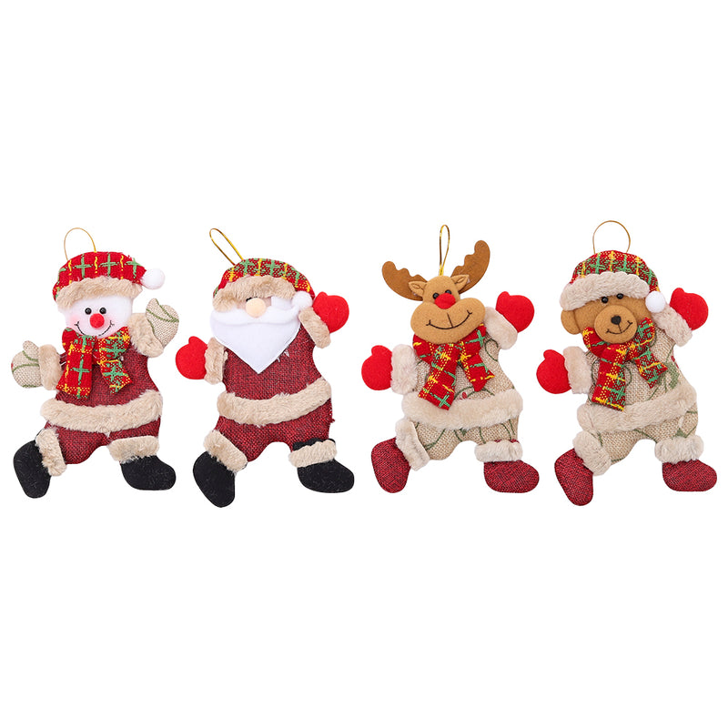 Lifeideas 4-Piece Christmas Tree Ornament Set â?? Snowman, Santa, Elk & Bear