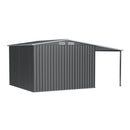 Breeins Outdoor Metal Storage Shed with Lean-to