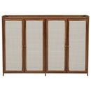 Livingandhome Bamboo Shoe Storage Cabinet with Doors