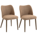 HOMCOM Dining Chairs Set of 2, Kitchen Chairs with Padded Seat, Curved Back