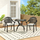 Breeins 3-Piece Cast Aluminum Square Outdoor Dining Set With Cushions