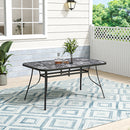 Garden Sanctuary Garden Tempered Glass Marble Coffee Table