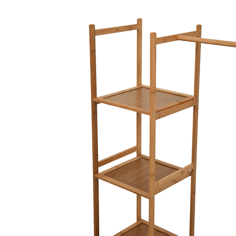 Livingandhome 101cm Multi-functional Wooden Coat Rack with Storage Drawers