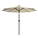 Garden Sanctuary Large Solar Powered LED Patio Umbrella for Outdoor Garden Patio without Base
