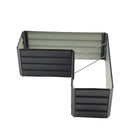 Breeins Outdoor Metal L-Shaped Raised Garden Bed