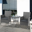 Outsunny  Rattan Bistro set 3pc - Grey