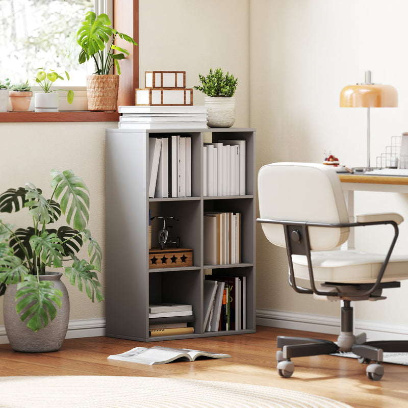 HOMCOM 6-Cube Bookshelf, Display Shelving Unit for Home Office