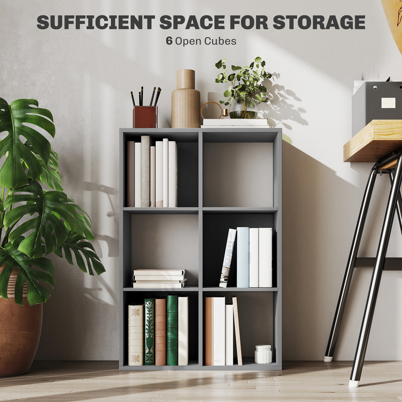 HOMCOM 6-Cube Bookshelf, Display Shelving Unit for Home Office