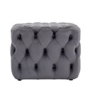 Livingandhome Square Velvet Upholstered Buttoned Footstool