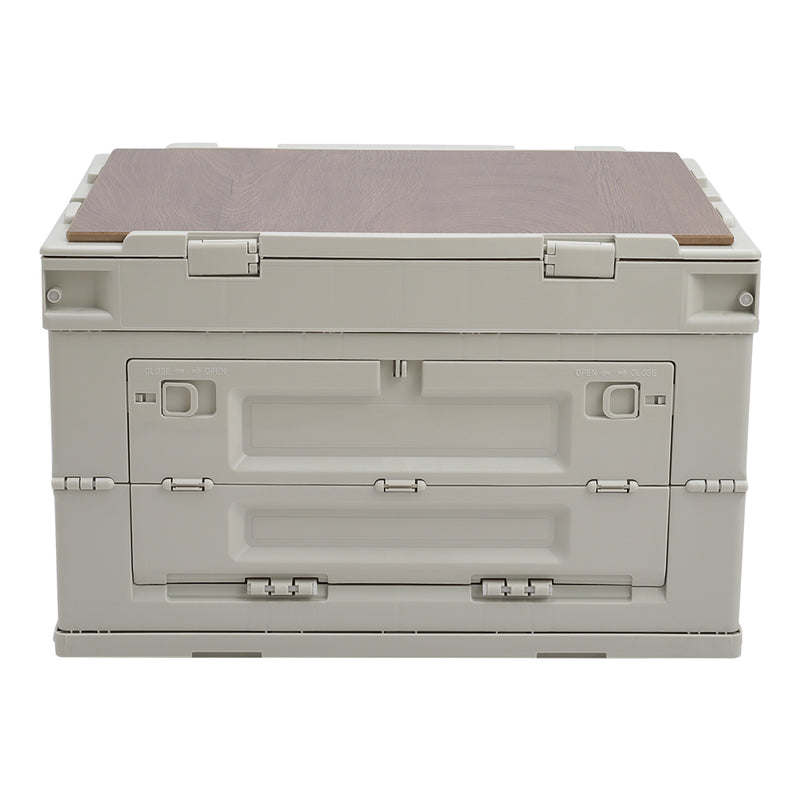 Livingandhome 60L Collapsible 3-Door Storage Box Outdoor Camping Table