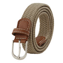 Casual Elastic Braided Belt With D-shape Pin Buckle