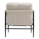 Livingandhome Metal and Wood Frame Linen Armchair