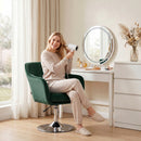 HOMCOM Retro Velvet Swivel Tub Chair With Steel Frame Dark Green