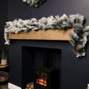 6ft (1.8m) Premier Christmas Snow Flocked Green Garland with Pine Cones