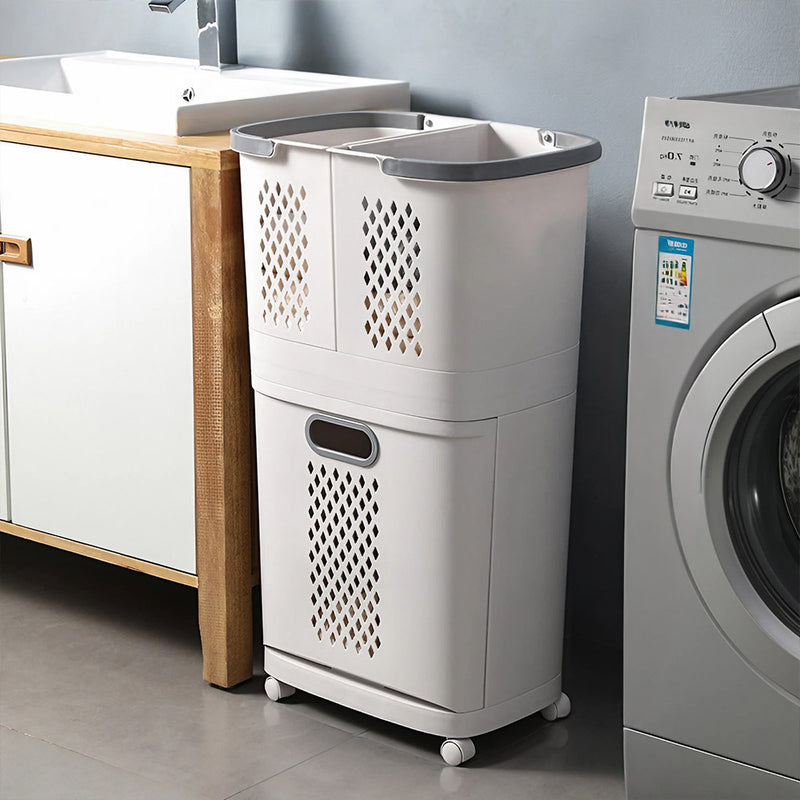 Lifeideas Rolling Laundry Hamper With 3 Compartments