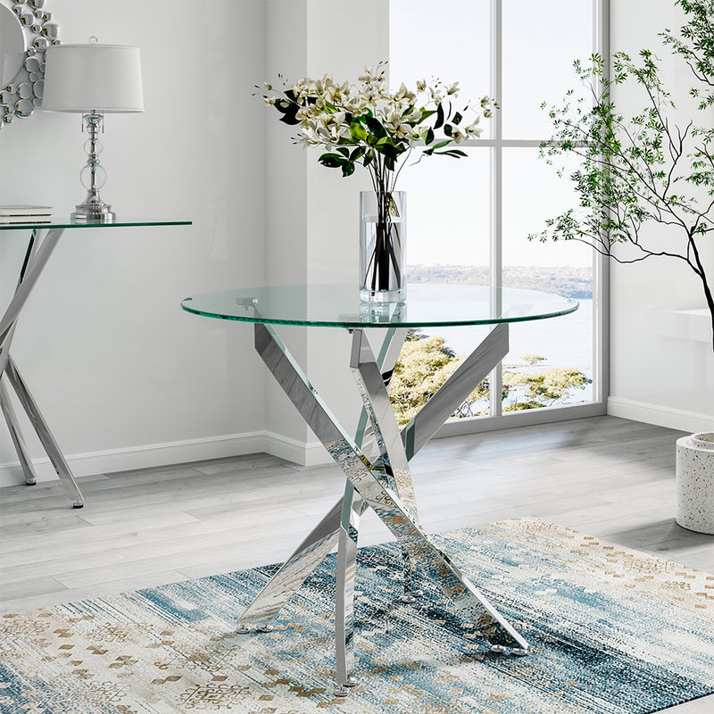 Livingandhome Minimalist Tempered Glass Coffee Table