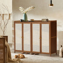 Livingandhome Bamboo Shoe Storage Cabinet with Doors
