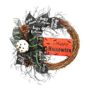 Black Bow Halloween Wreath