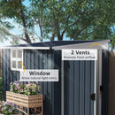 Outsunny 4 X 6ft Outdoor Garden Storage Shed With Window, Dark Grey
